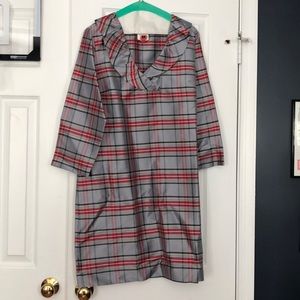 Devan Baer silk plaid dress.  Size large